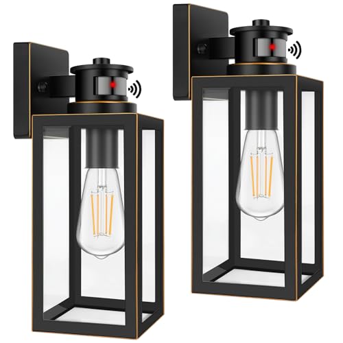 2 Pack Motion Sensor Outdoor Wall Lights (Bronze / 13.25 inch)