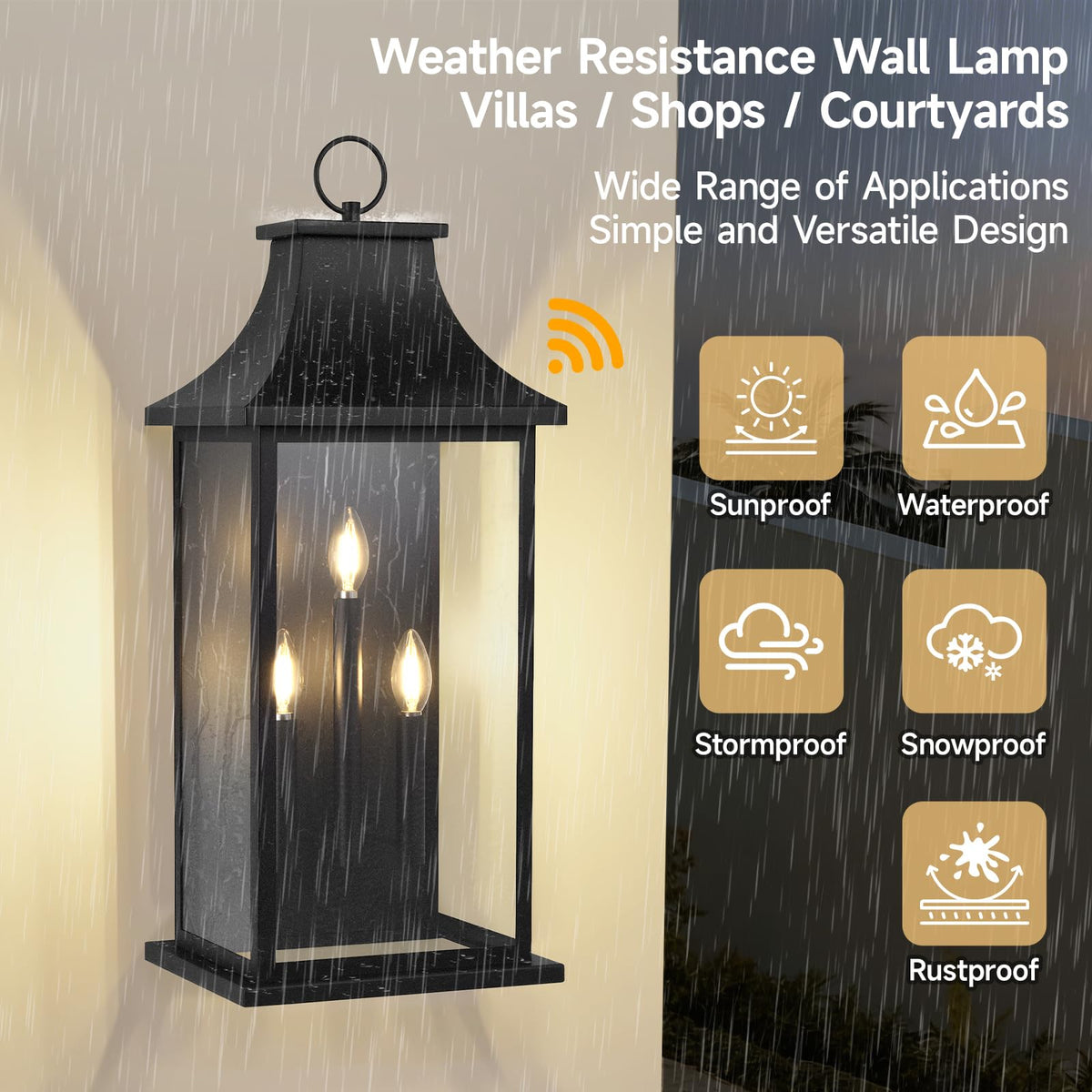 28'' Extra Large Outdoor Wall Lights (Black - Dusk to Dawn / 27.7 inch - 1 pack)