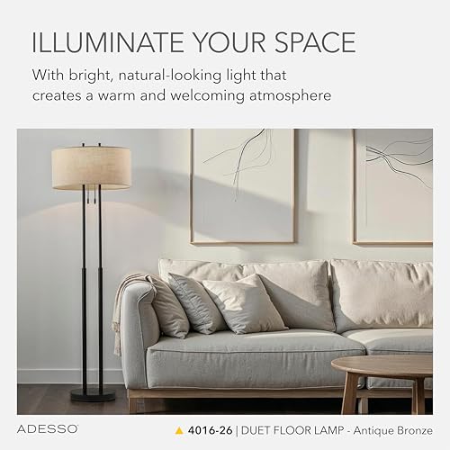 Duet Floor Lamp with Dual Pull Chains (Antique Bronze / Floor Lamp)