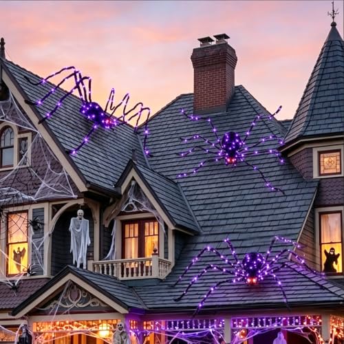 Halloween Decorations Outdoor Giant Spider Light Up Spider 5Ft