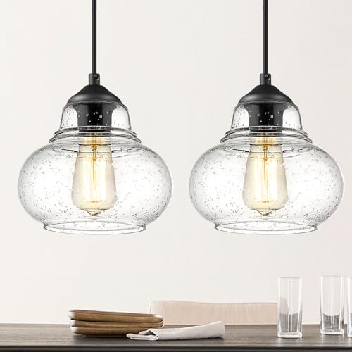 Modern Seeded Glass Pendant Light