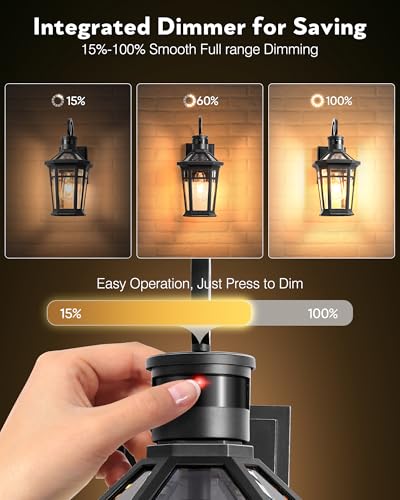 2 Packs Outdoor Lighting with Motion Sensor (Black / 2-Pack)