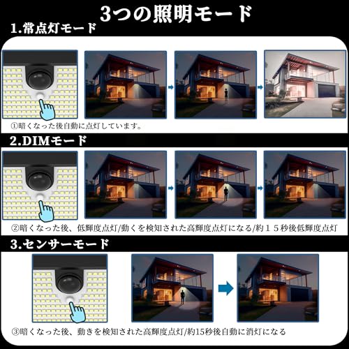 466 LEDs Solar Lights Outdoor with Motion Sensor (Black-1 / 1-Pack)