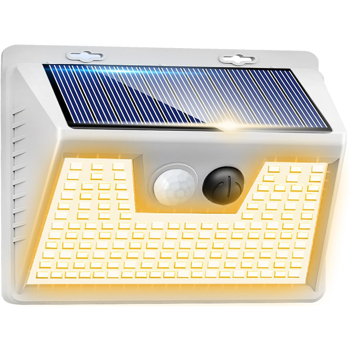 Solar Lights Outdoor Motion Sensor Waterproof (1 Pack / White Frame-Warm)