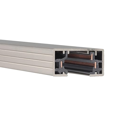 H Track 4FT Single Circuit 120V with 2 Endcaps in Brushed Nickel (Brushed Nickel / 4 Feet / H-Series)