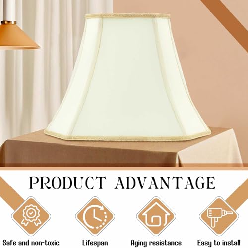 Set of 1 Bell Lamp Shade 6.25"x8" Top 11"x16" Bottom 12" High (6.25" x 8" Top 11" x 16" Bottom 12" High / Eggshell)