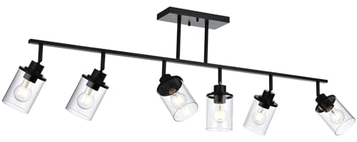 6 Light Track Lighting Kit Black Track Lighting Fixtures (Black / 6 Light)