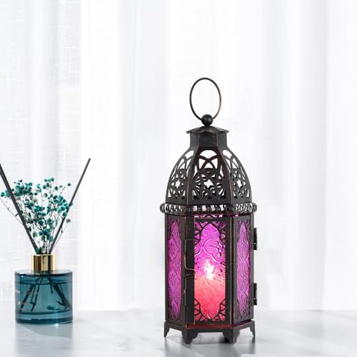 Halloween Lanterns Decorations Indoor & Outdoor (Medium / Purple - 11''h)