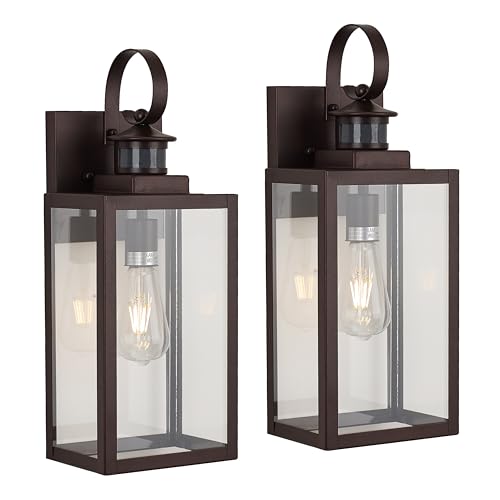 18.25" Motion Sensor Bronze Farmhouse Exterior Wall Light 2 Pack (Bronze / 2 Pack H18" Motion Outdoor)