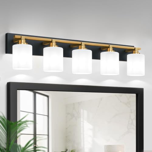 Bathroom Light Fixtures (Black Gold / 5-Light)