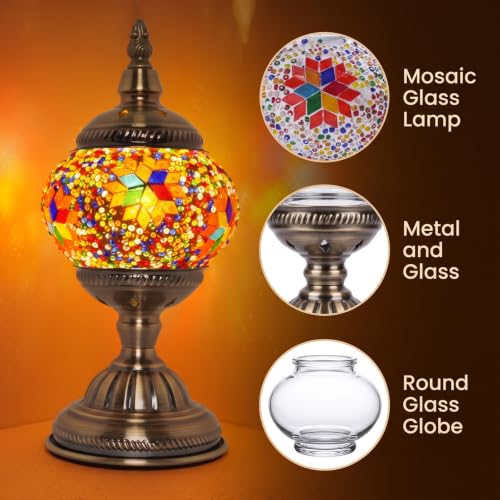 Turkish Lamp with Mosaic Kit for DIY Adults Crafts Set (Multicolor)