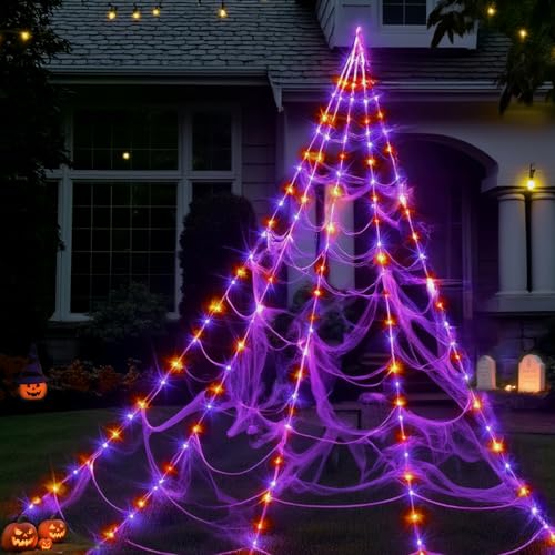Spider Web Lights Halloween Decoration Outdoor