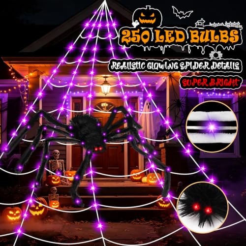 Halloween Light Up Spider Web Lights Decoration 250 LED