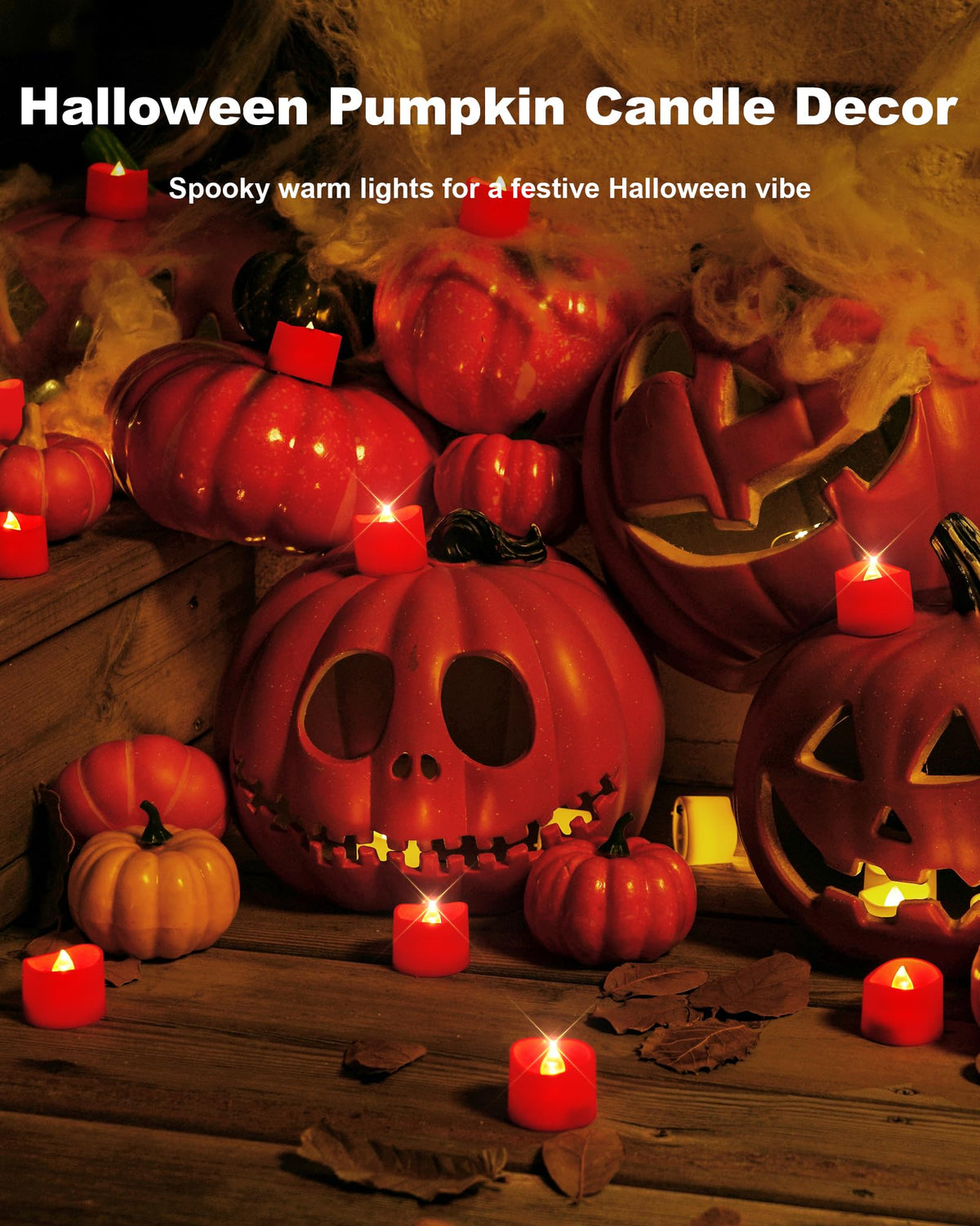 Red Flameless Battery Tea Light Candles - 12 Pack