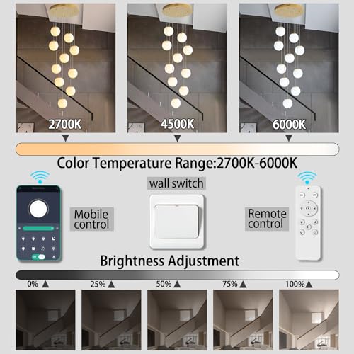 10 Light Gold Chandelier with White Globe Glass Dimmable Ceiling Light Glass Pendant Light for Kitchen Island (Gold-White / Globe 10-Light)