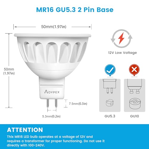 Dimmable MR16 LED Bulbs 50W Halogen Equivalent Landscape Light Bulbs