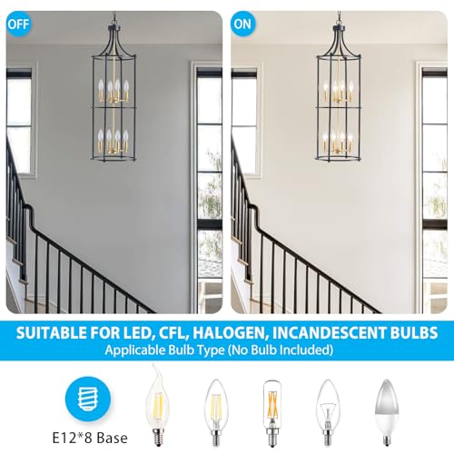 Black and Gold Foyer Chandeliers for High Ceiling (black and gold)
