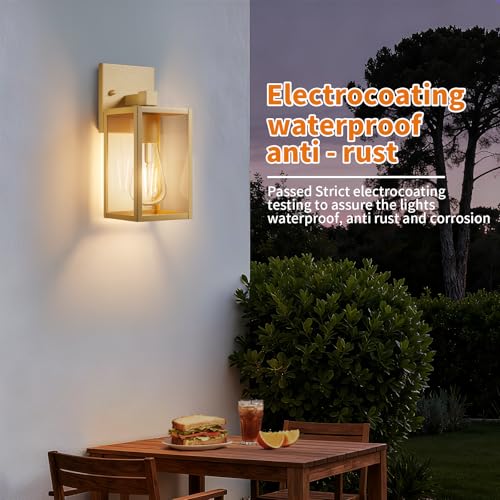 Outdoor Light Fixtures Wall Mount (Gold / 10.24'')