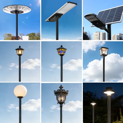 3" x 110" Black Outdoor Light Post Pole