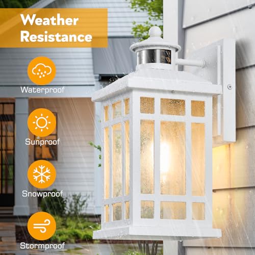 White Motion Sensor Outdoor Lights (White / Motion Sensor-2 Pack)