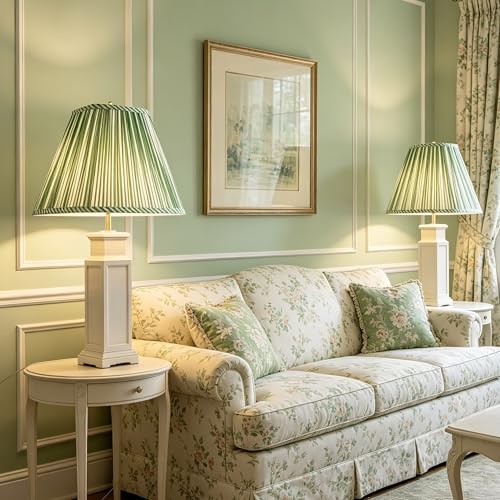 Lamp Shades Green Polyester Set of 2 6.5"×13"×10.5" Bell Shade (Green-2 Pack / 6.5*13*10.5in)