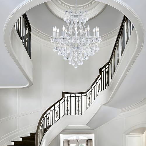 12 Light Crystal Maria Therese Luxury K9 Crystal Chandelier for Dining (12-Light/Sliver)