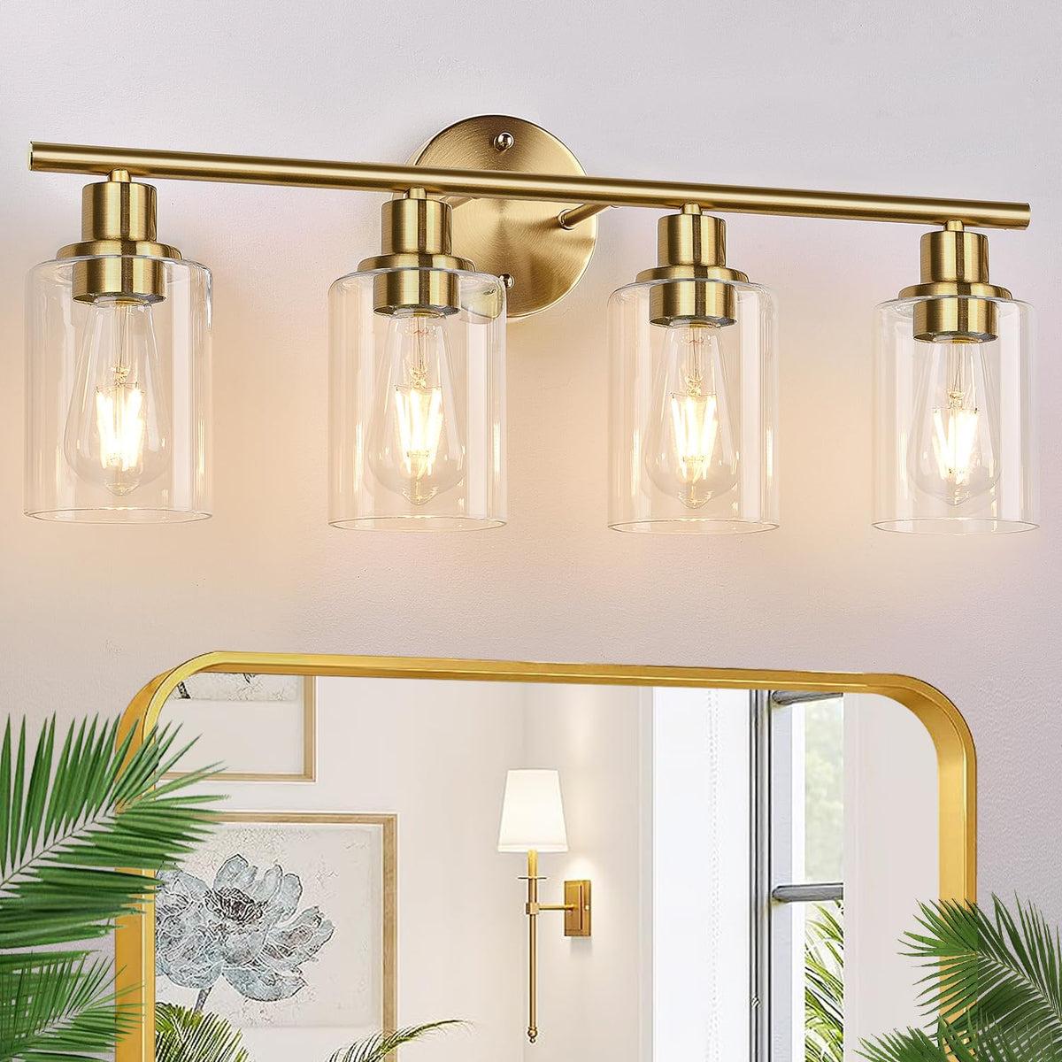 4 Light Bathroom Light Fixtures (Brushed Gold / 4-light)