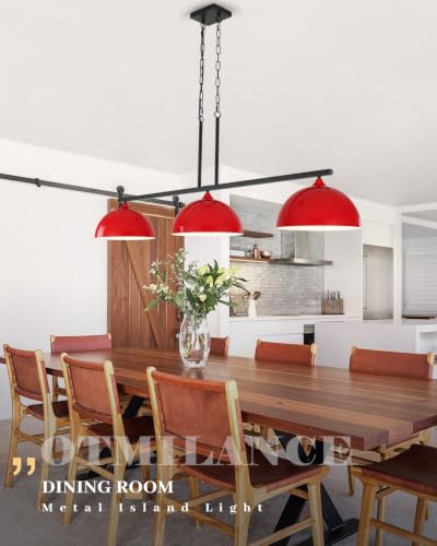 3 Light Red Island Lights for Kitchen (3 Light / Red)