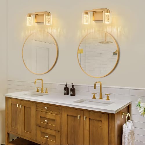 2 Light Gold Vanity Light with 3 Color Modes (2-light / Gold)