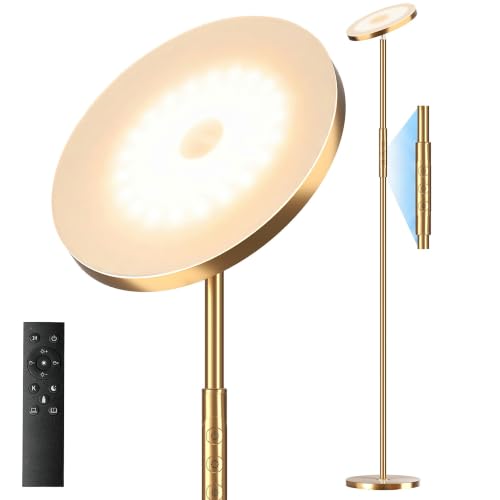 Floor Lamp Upgraded 40W 4000LM Super Bright Torchiere LED Floor Lamps for Living Room (40W Gold)