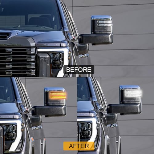 Switchback LED Side Tow Mirror Marker Lights for 2020 (2020-current 2500 3500,Smoked Lens)