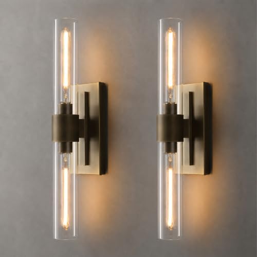 Brass Wall Sconces Set of Two (Antique Bronze / 2 Pack)