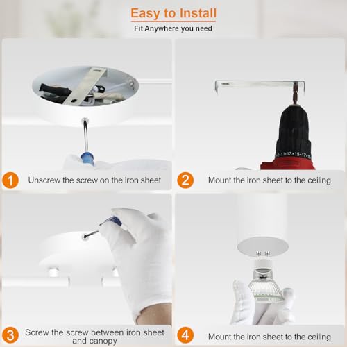 Plug in Track Lighting LED (4-Light Track Light(White))