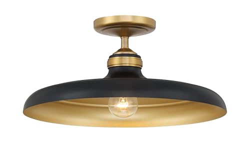 3936 876 Crowne 16" Wide Semi (Dark Matte Black/Legacy Brass)