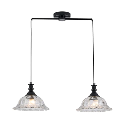 Vintage Pendant Light Fixtures Modern Glass Hanging Lights with Adjustable Cord for Kitchen Island Dining Room Living Room Hallway