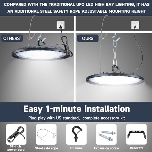 BOKENUNA 6 Pack LED High Bay Light