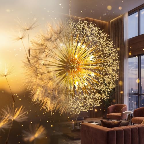 48" Gold Dandelion Crystal Chandelier (Gold-7(48''))