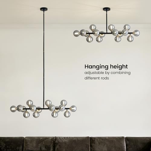Post Modern Chandelier Rectangle Pendant Ceiling Light Fixture Linear Hanging Pendant Light for Kitchen Island Dining Room Over Table