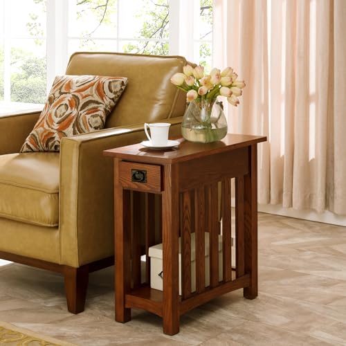 Mission End Table (Medium Oak / Blackened)