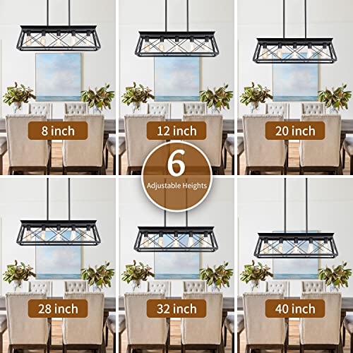 5 Light Linear Pendant Light Fixture Kitchen Island Lighting Antique Industrial Metal Farmhouse Chandeliers