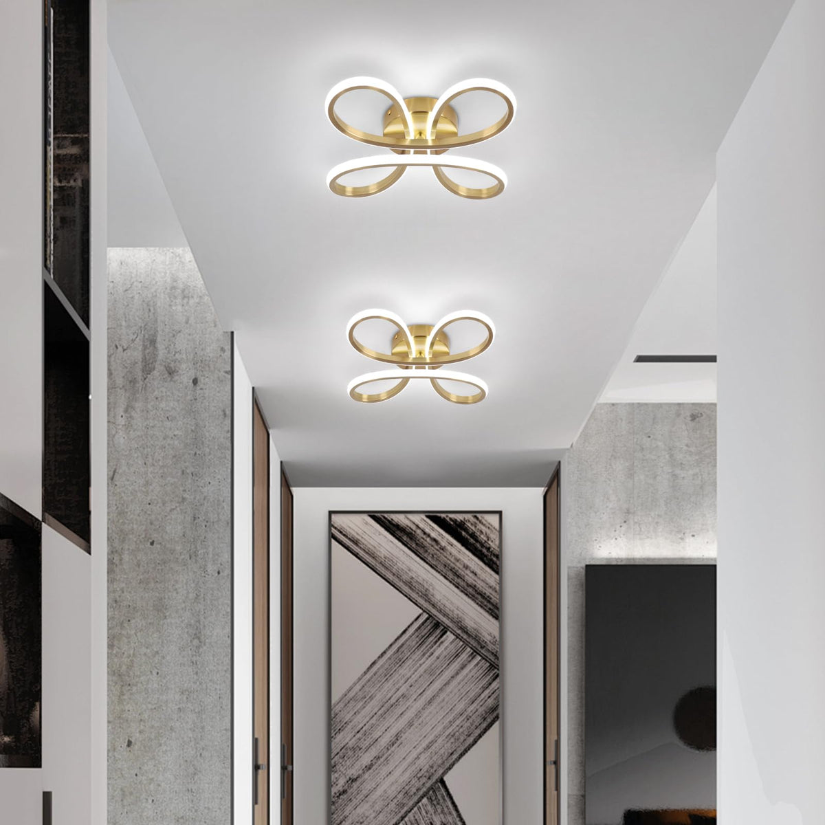 Modern LED Ceiling Light (Gold / 2 Pack)