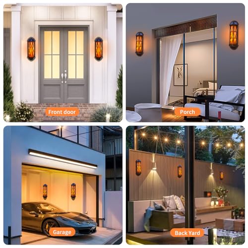 2 Pack Flickering Flame Wall Sconces (Large)