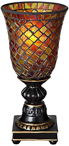 Mosaic Brown Glass 12" High Uplight Accent Lamp
