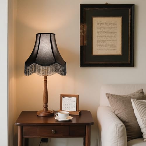 Black Silk Bell Lamp Shades Set of 2 (BLACK / 2 Pack)