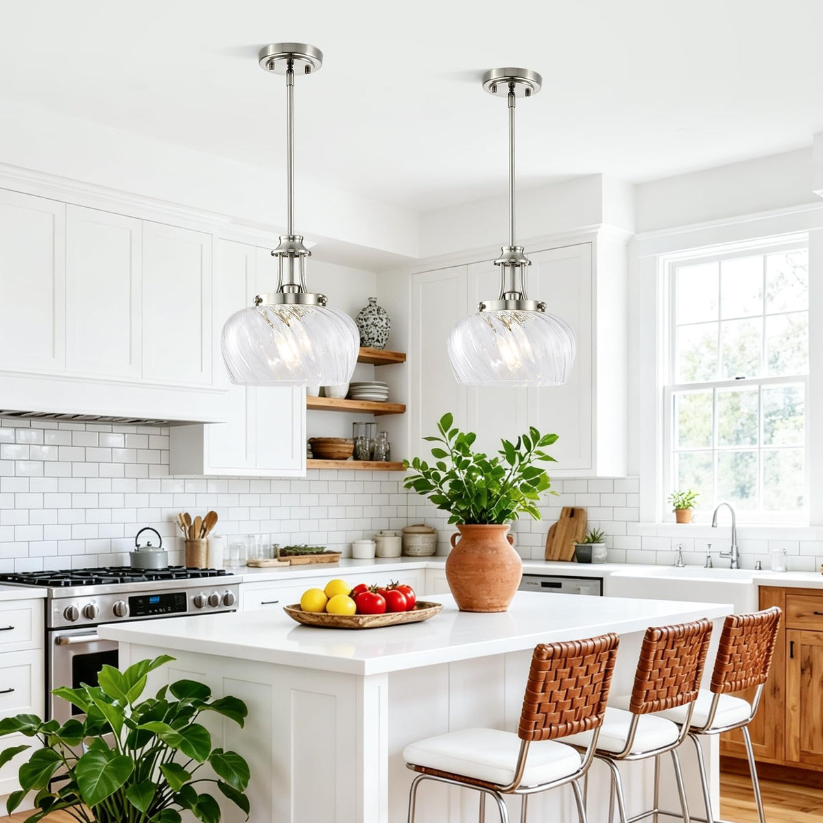 Modern Pendant Lights Kitchen Island (03-Brushed Nickel)