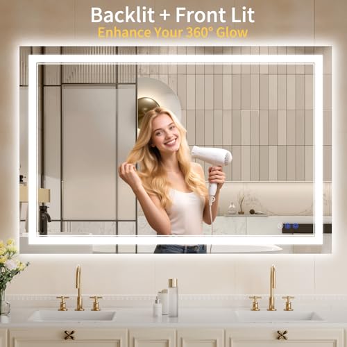 32"x48" LED Bathroom Mirror with Lights (32"L x 48"W)