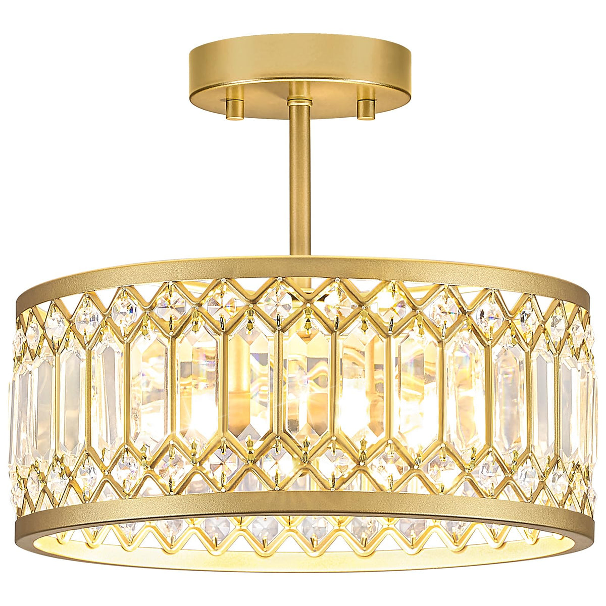 Crystal Gold Ceiling Light (Gold / 12 Inch)