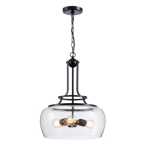 Rustic Farmhouse Round Globe Drum Shade Chandelier Pendant Light