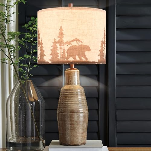 GOSO Printed Animal Lamp Shade for Table Lamps (13*13*10IN-1Pack / Beige- Bear)