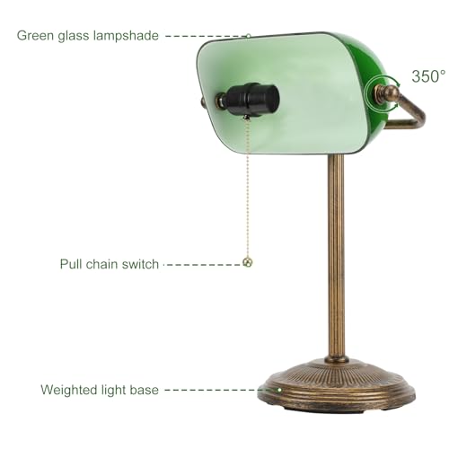 Bankers Desk Lamp (Small / Retro Gold+Green)